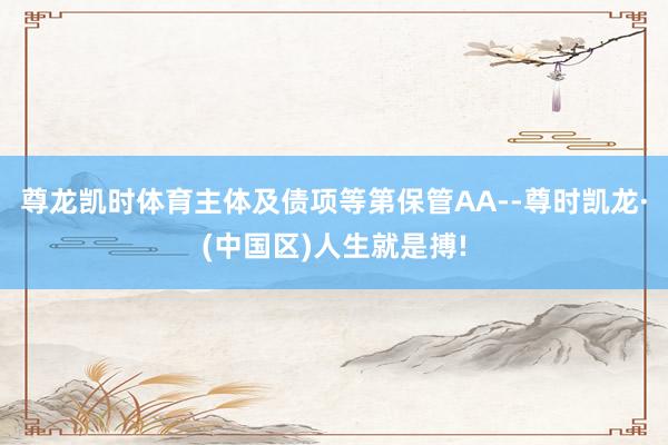 尊龙凯时体育主体及债项等第保管AA--尊时凯龙·(中国区)人生就是搏!
