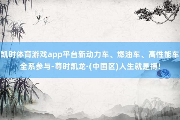 凯时体育游戏app平台新动力车、燃油车、高性能车全系参与-尊时凯龙·(中国区)人生就是搏!