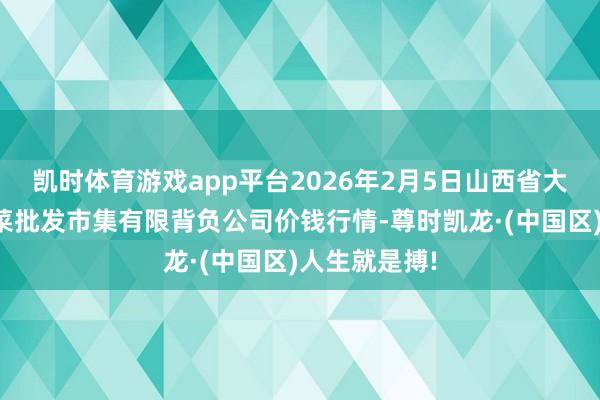 凯时体育游戏app平台2026年2月5日山西省大同市振华蔬菜批发市集有限背负公司价钱行情-尊时凯龙·(中国区)人生就是搏!