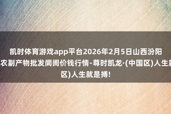 凯时体育游戏app平台2026年2月5日山西汾阳市晋阳农副产物批发阛阓价钱行情-尊时凯龙·(中国区)人生就是搏!